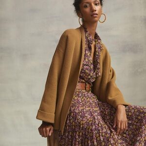Maeve by Anthropologie Brown Cardigan Sweater (Coatigan)